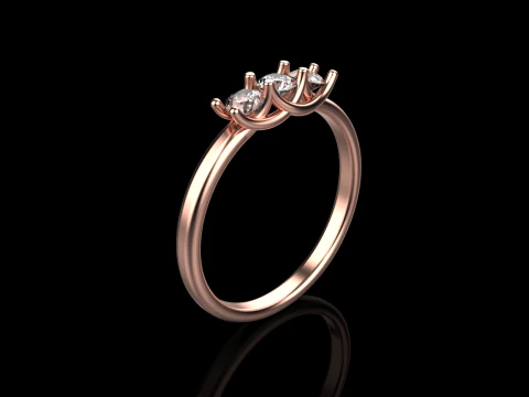 Engagement ring model 746 3D Print Model