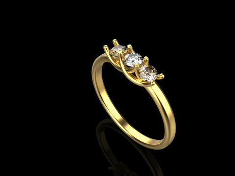 Engagement ring model 746 3D Print Model