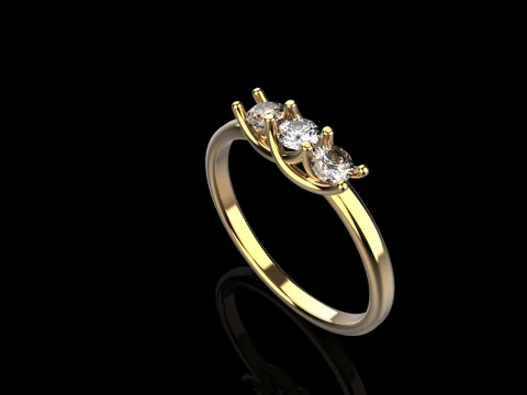 Engagement ring model 746 3D Print Model