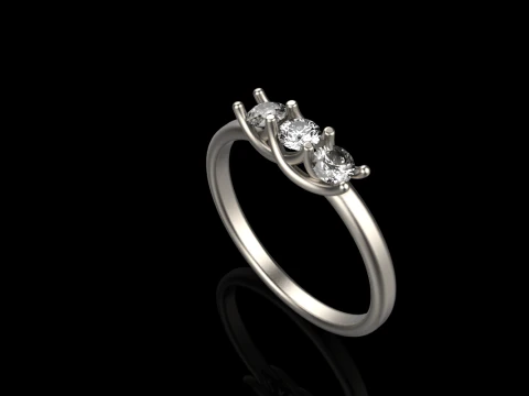 Engagement ring model 746 3D Print Model