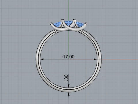 Engagement ring model 746 3D Print Model