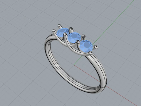 Engagement ring model 746 3D Print Model