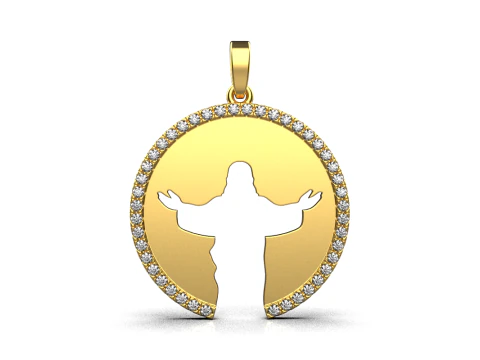 Jesus pendant model 748 3D Print Model
