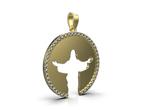 Jesus pendant model 748 3D Print Model