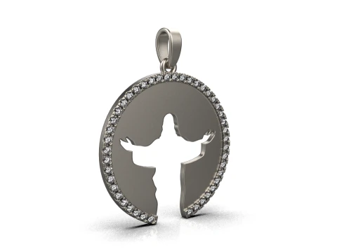 Jesus pendant model 748 3D Print Model