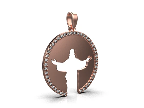 Jesus pendant model 748 3D Print Model