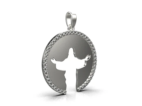 Jesus pendant model 748 3D Print Model