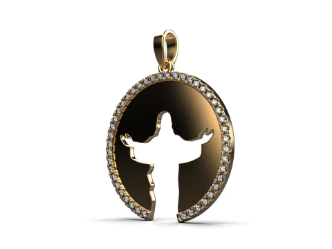 Jesus pendant model 748 3D Print Model