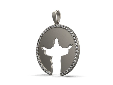Jesus pendant model 748 3D Print Model