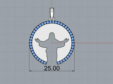 Jesus pendant model 748 3D Print Model