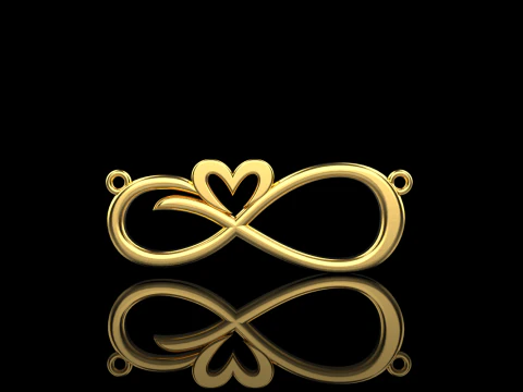 Infinity symbol necklace model 749 3D Print Model