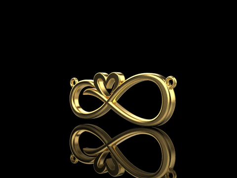 Infinity symbol necklace model 749 3D Print Model