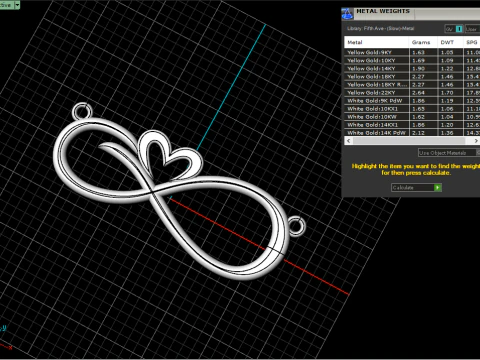 Infinity symbol necklace model 749 3D Print Model