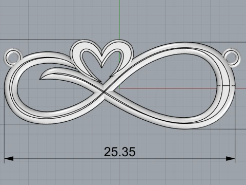 Infinity symbol necklace model 749 3D Print Model
