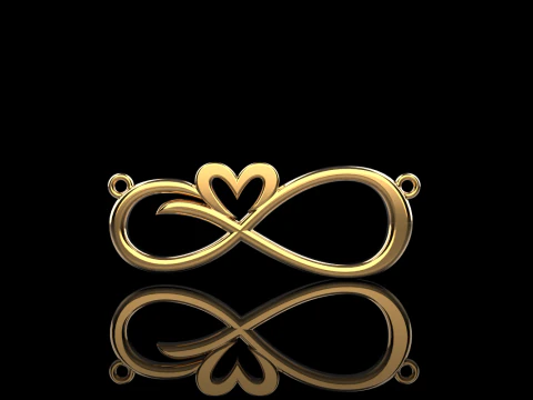 Infinity symbol necklace model 749 3D Print Model