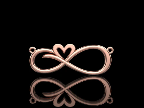 Infinity symbol necklace model 749 3D Print Model