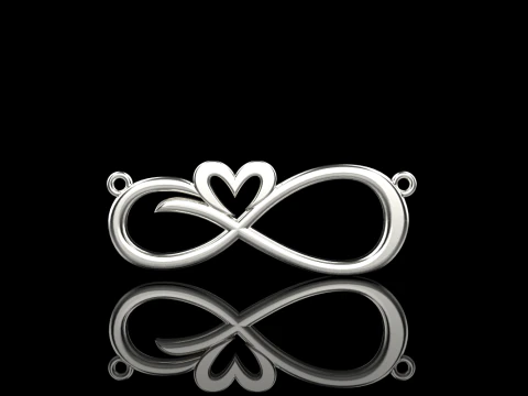 Infinity symbol necklace model 749 3D Print Model