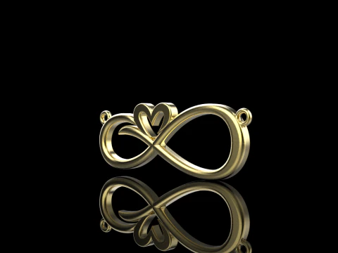 Infinity symbol necklace model 749 3D Print Model