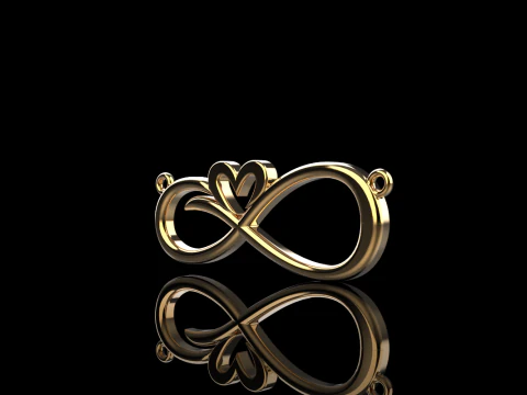 Infinity symbol necklace model 749 3D Print Model