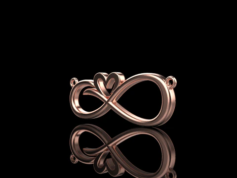 Infinity symbol necklace model 749 3D Print Model