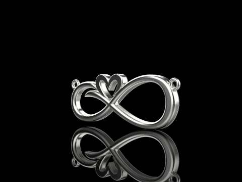 Infinity symbol necklace model 749 3D Print Model
