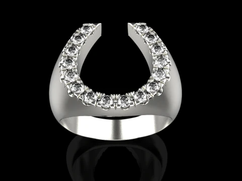 Horseshoe signet ring model 750 3D Print Model