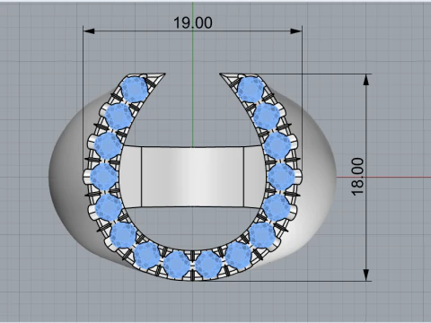 Horseshoe signet ring model 750 3D Print Model