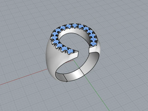 Horseshoe signet ring model 750 3D Print Model