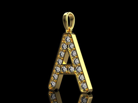 Initial letter A pendant model 753 3D Print Model