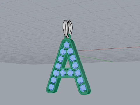 Initial letter A pendant model 753 3D Print Model