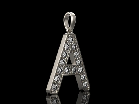 Initial letter A pendant model 753 3D Print Model