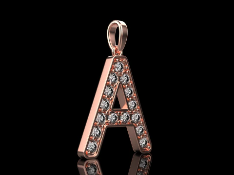 Initial letter A pendant model 753 3D Print Model