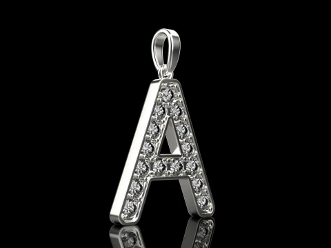 Initial letter A pendant model 753 3D Print Model