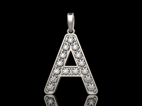 Initial letter A pendant model 753 3D Print Model
