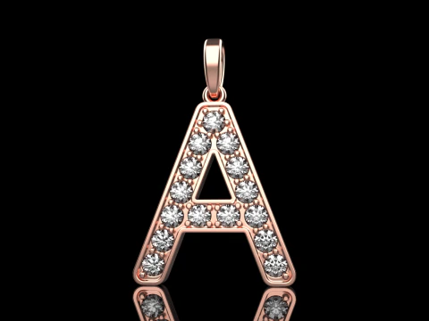 Initial letter A pendant model 753 3D Print Model