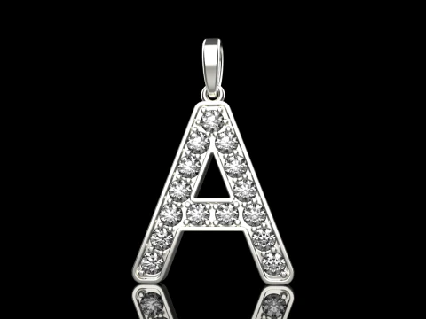 Initial letter A pendant model 753 3D Print Model