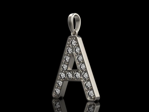 Initial letter A pendant model 753 3D Print Model