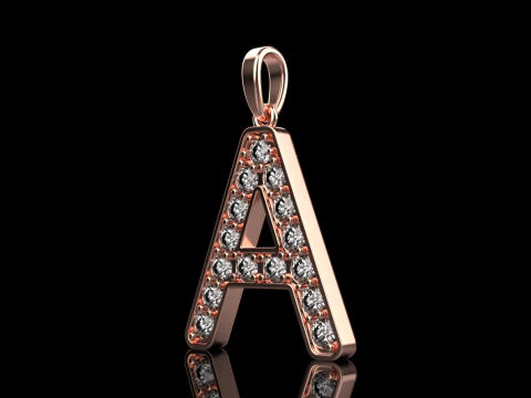 Initial letter A pendant model 753 3D Print Model