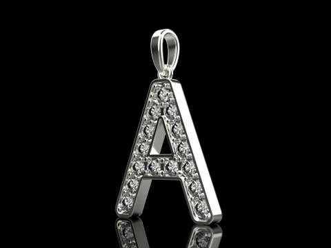 Initial letter A pendant model 753 3D Print Model