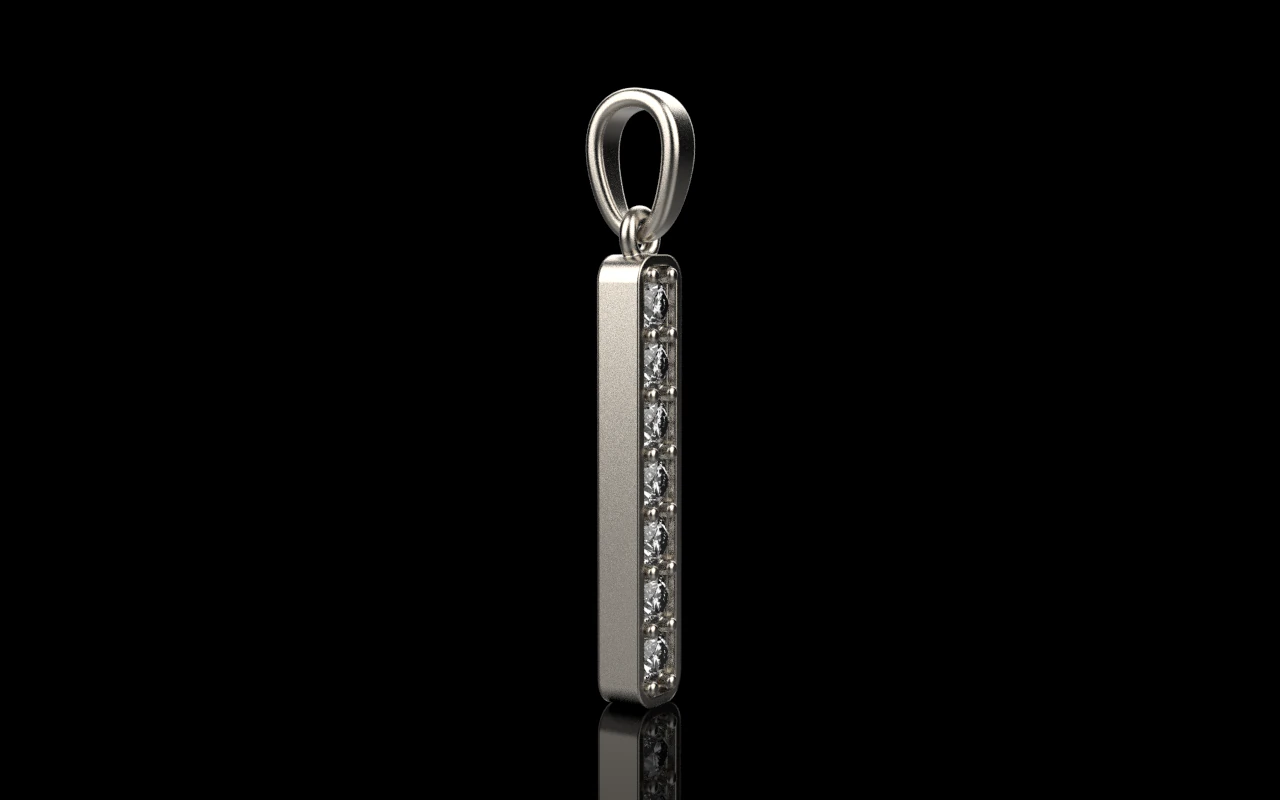 Initial letter I pendant model 754 3D Print Model .c4d .max .obj .3ds .fbx .stl .blend 