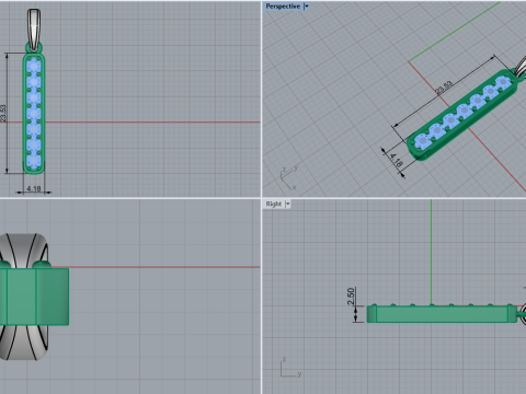Anh&auml;nger mit Anfangsbuchstaben I, Modell 754 3D Druckmodell