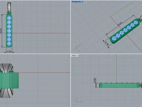 Initial letter I pendant model 754 3D Print Model