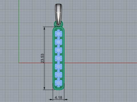 Anh&auml;nger mit Anfangsbuchstaben I, Modell 754 3D Druckmodell