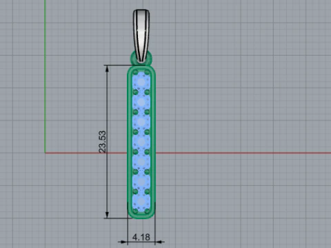 Initial letter I pendant model 754 3D Print Model