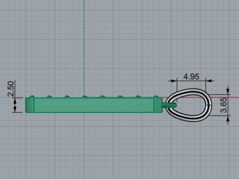Anh&auml;nger mit Anfangsbuchstaben I, Modell 754 3D Druckmodell