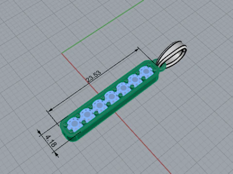 Initial letter I pendant model 754 3D Print Model