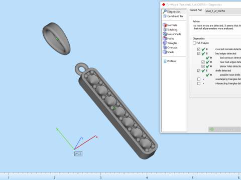 Anh&auml;nger mit Anfangsbuchstaben I, Modell 754 3D Druckmodell