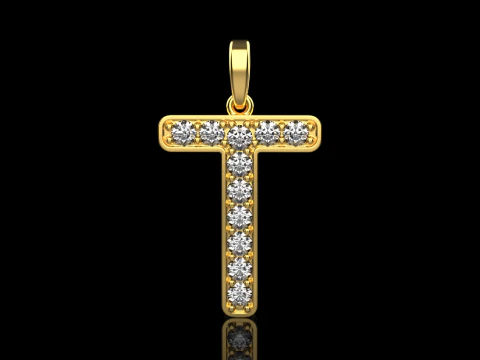 İlk harf T kolye modeli 755 3D Baskı Modeli