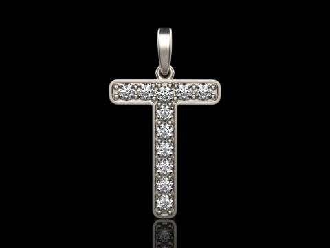 Initial letter T pendant model 755 3D Print Model