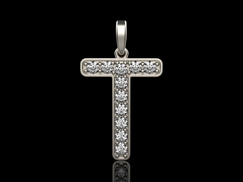 Liontin huruf awal T model 755 Model Cetak 3D